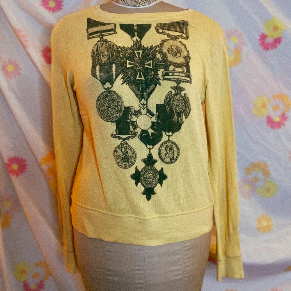 Sold Wildfox yellow crew neck sweatshirt S